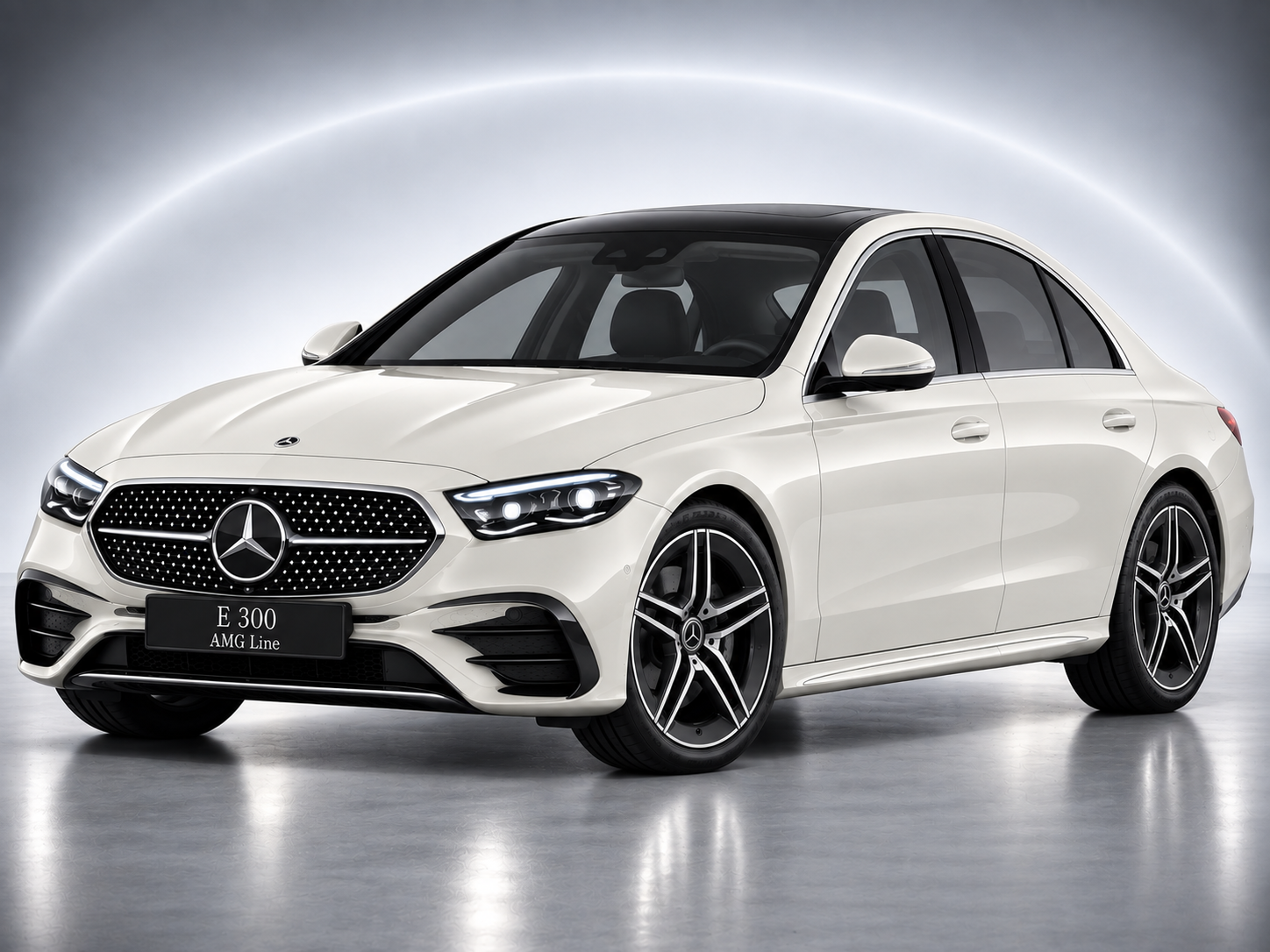 Mercedes Benz E-Class Polar White · E 300 AMG Line