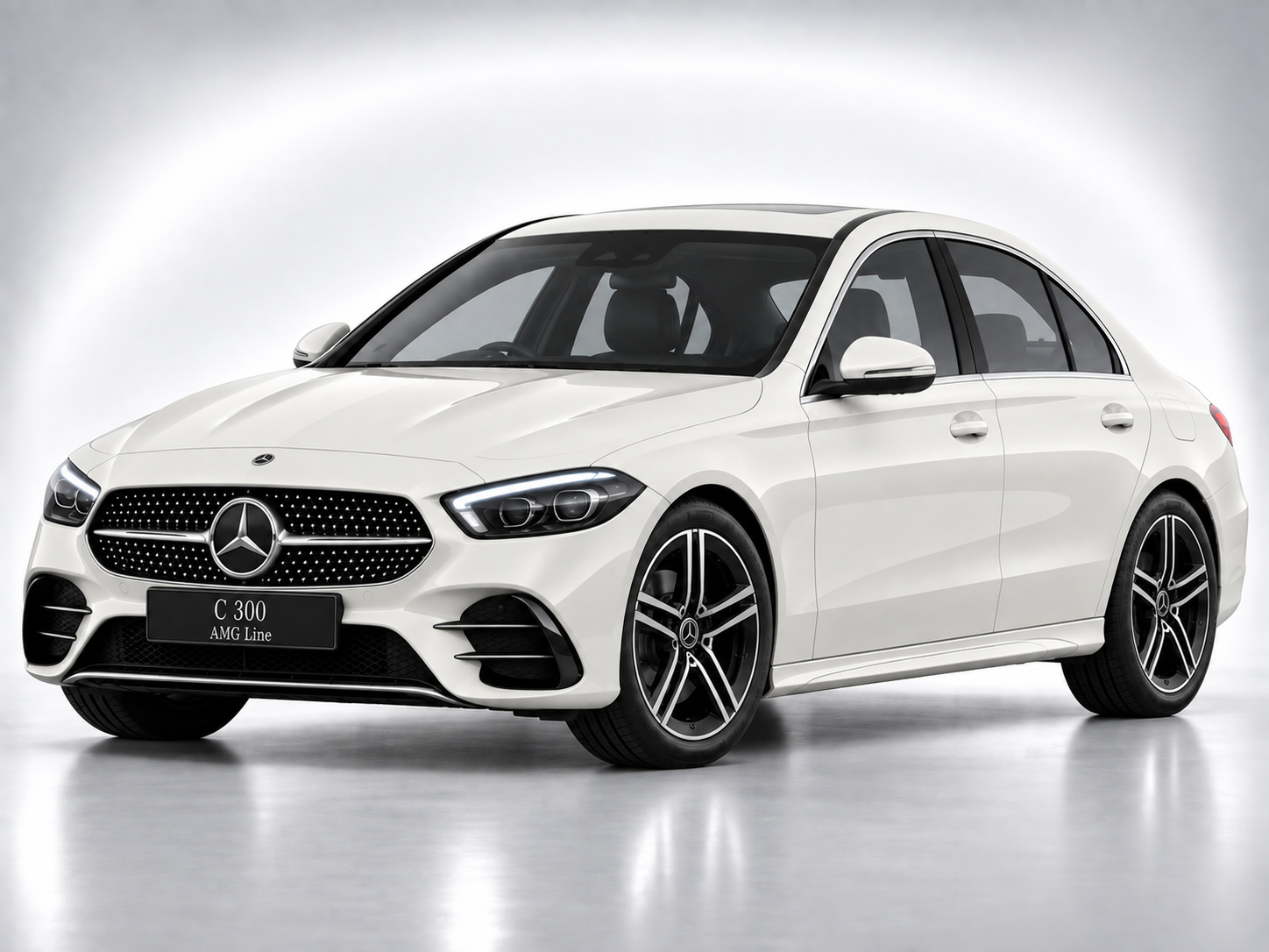 Mercedes Benz C-Class Polar White · C 300 AMG Line